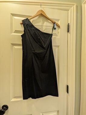 gap one shoulder dress Ruched Cotton Poplin One-Shoulder Maxi Dress